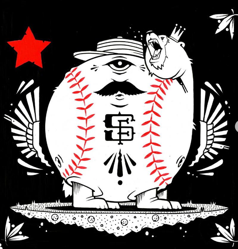 The California Baseball Flag Print 4, Jeremy Fish