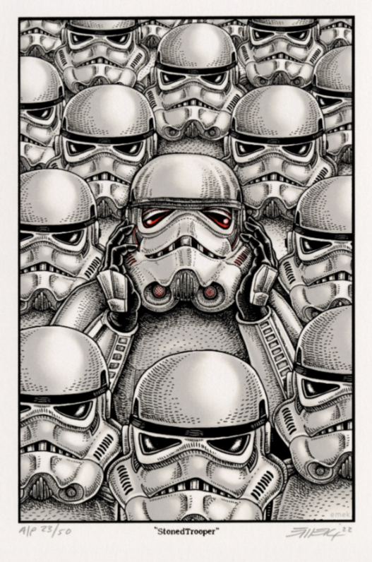 18x24" Stoned Trooper from Emek’s Stoned Wars Series