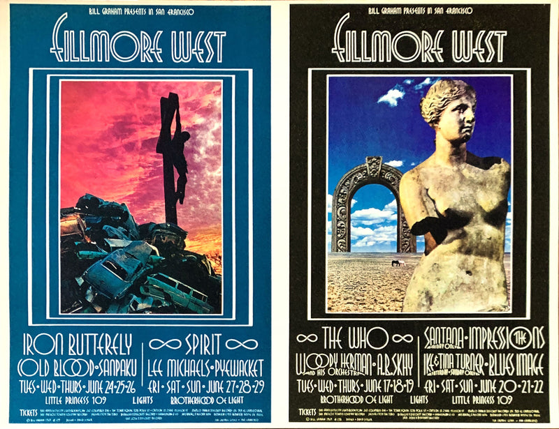 1969-06-17 The Who/Iron Butterfly Double Postcard (BG 178/BG 179)
