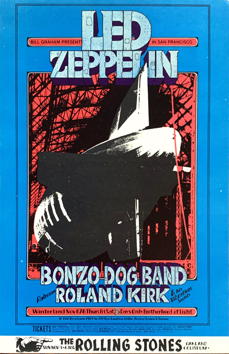 1969-11-06 Led Zeppelin Postcard (BG 199)