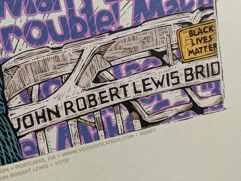 Good Trouble – John Robert Lewis Screen Print by Gary Houston